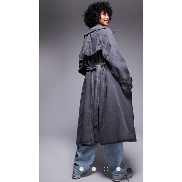 New!ASOS|Denim| Maxi| Trench Coat - Picture 5 of 13